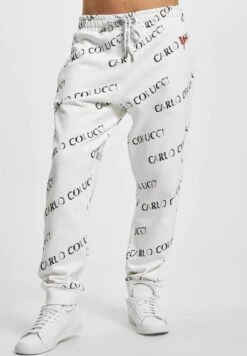 URBAN CLASSICS Carlo Colucci Allover Logo - Pantalon De Survêtement - White