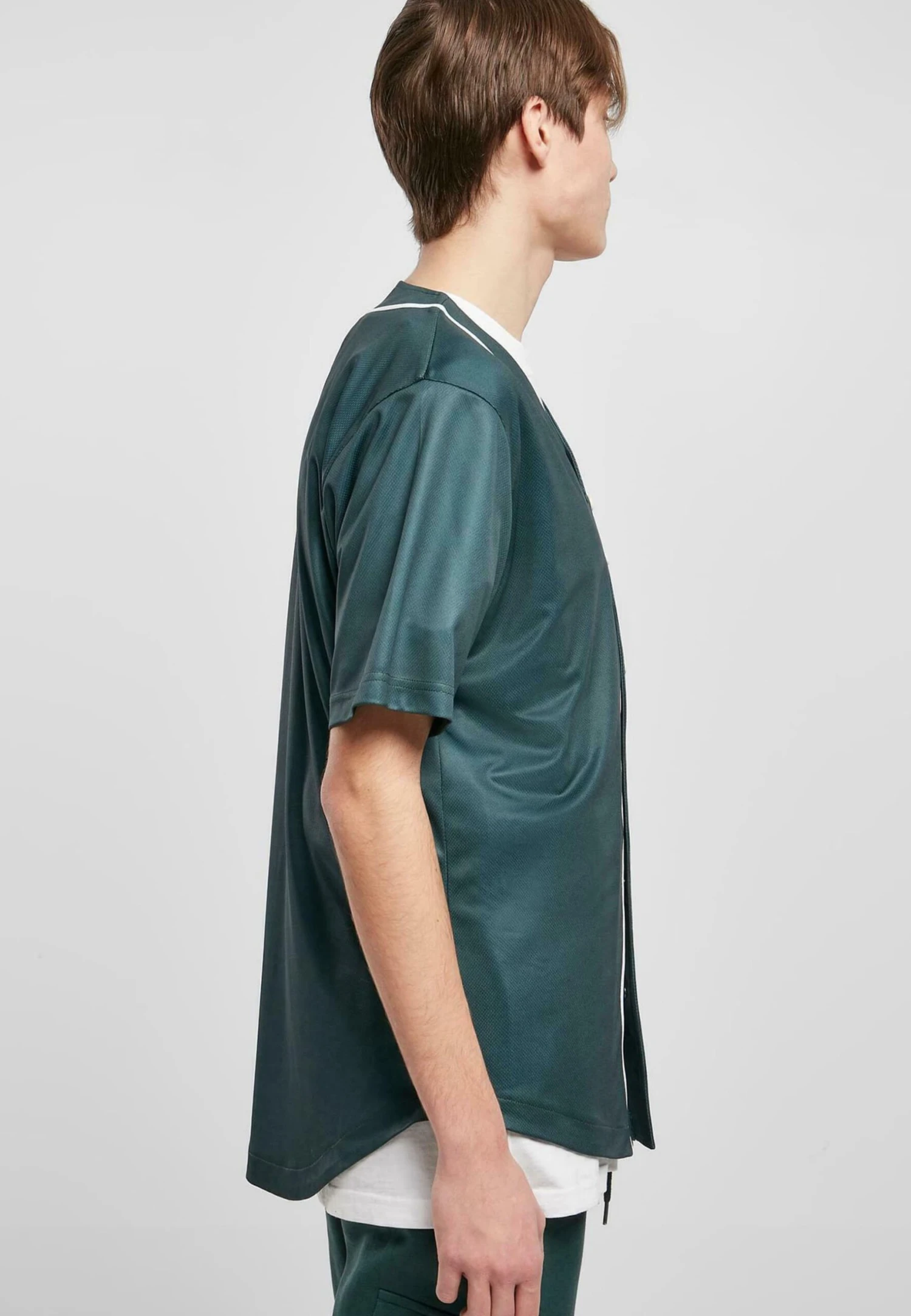 URBAN CLASSICS Baseball - Chemise - Bottlegreen White 5 URBAN CLASSICS Baseball - Chemise - Bottlegreen White – Image 5