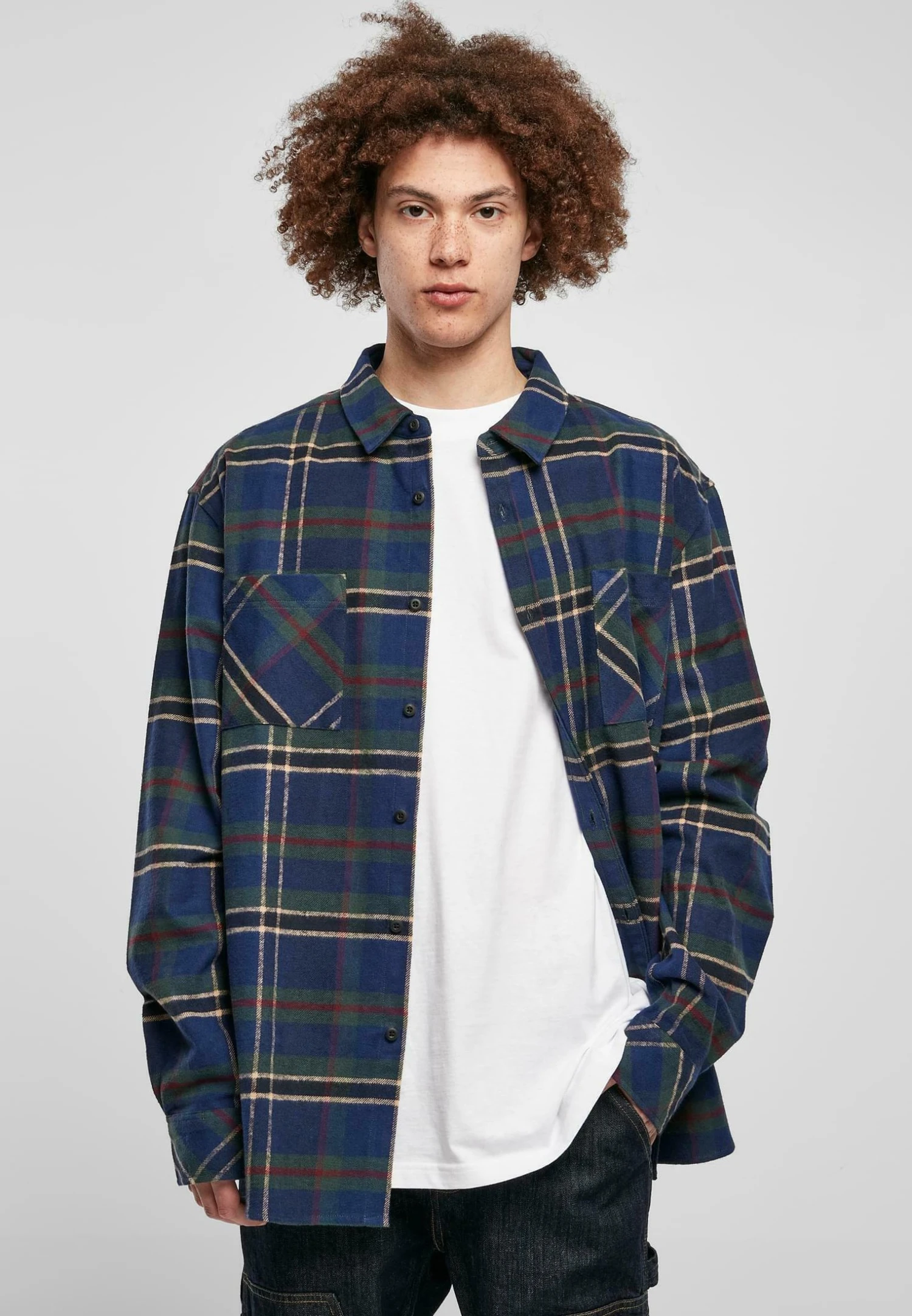 URBAN CLASSICS Chemise - Darkblue Bottlegreen 1 URBAN CLASSICS Chemise - Darkblue Bottlegreen