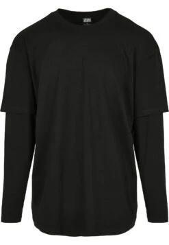 URBAN CLASSICS Oversized Shaped Double Layer Tee - T-Shirt À Manches Longues - Black/Black -Tenues Mode Boutique e1c8089ec7de4fd1bb8a0d7e5c5e91cc