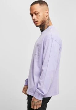 URBAN CLASSICS Pigment Dyed Pocket Longsleeve - T-Shirt À Manches Longues - Lavender -Tenues Mode Boutique e1f5eedd343d4d18b7b466c78fc4dca2
