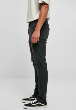 URBAN CLASSICS Jean Droit - Black Destroyed Washed -Tenues Mode Boutique f4a9659eeb694d69b788ce646752e8fd