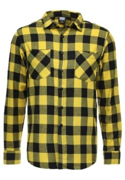 URBAN CLASSICS Checked - Chemise - Yellow -Tenues Mode Boutique f5d677bb47cb4feaa65a544cfe083768