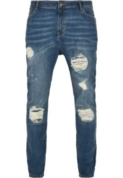 URBAN CLASSICS Heavy Destroyed Slim Fit Jeans - Jean Slim - Blue Heavy Destroyed Washed -Tenues Mode Boutique f8b988478d7e4779aa0f5970e466be0e