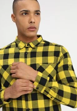 URBAN CLASSICS Checked - Chemise - Yellow -Tenues Mode Boutique fb62209c1bd242f1b23b6e0b95517e35